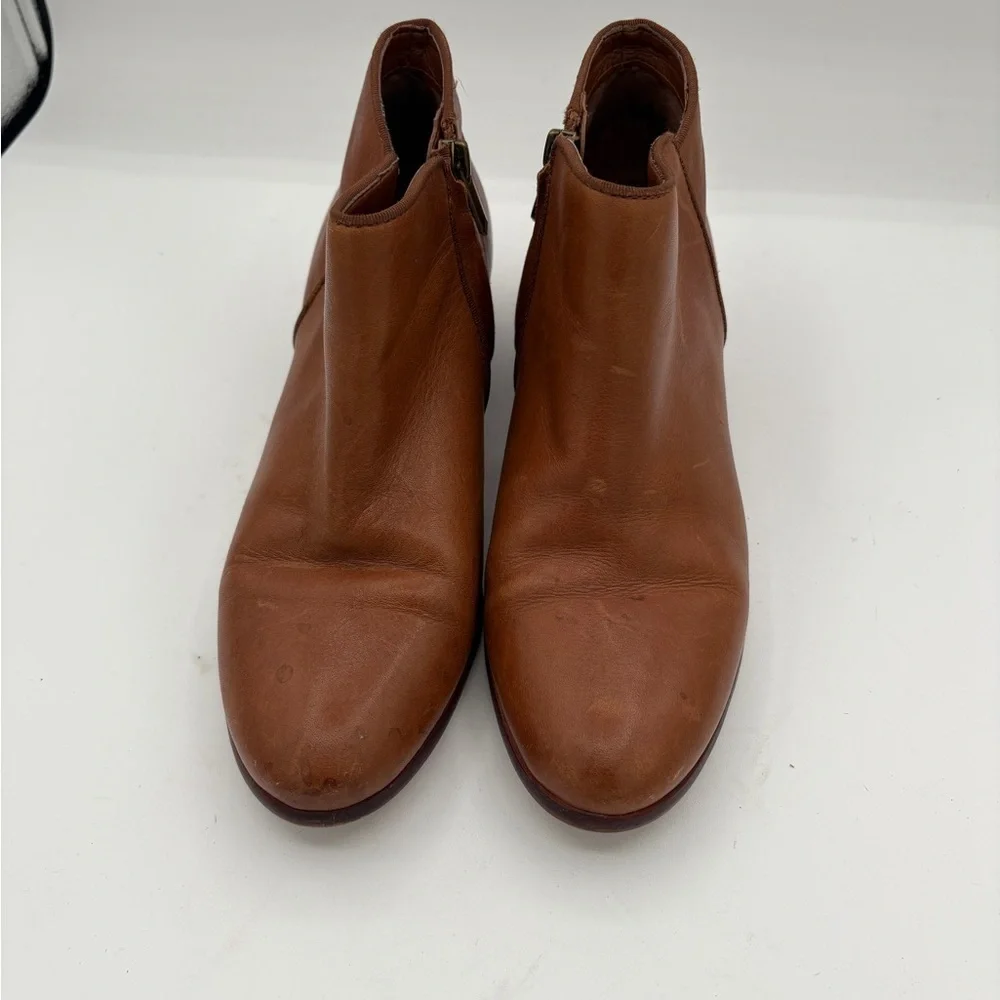 Sam Edelman Brown Leather Ankle Booties with Side Zipper